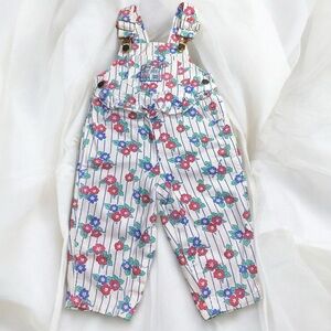 Vintage 90s flower overall bibs okie dokie girls 24 month